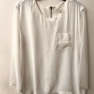 Rag & Bone Cream Long Sleeve Sheer Top Size Medium